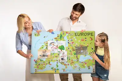 Bedruckte Kork-Weltkarte mit Flaggen