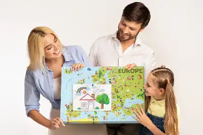 Bedruckte Kork-Weltkarte mit Flaggen