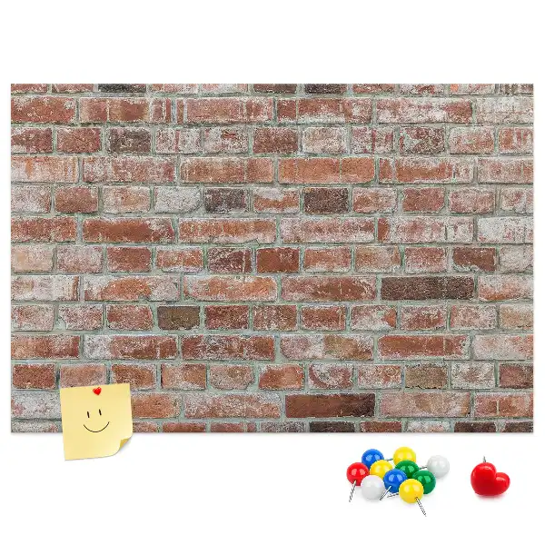Kork-Pinnwand im Ziegelmauer-Design