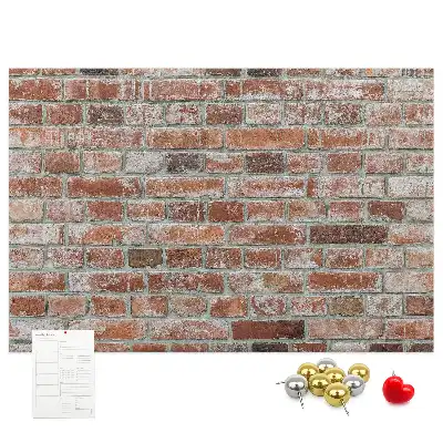 Kork-Pinnwand im Ziegelmauer-Design