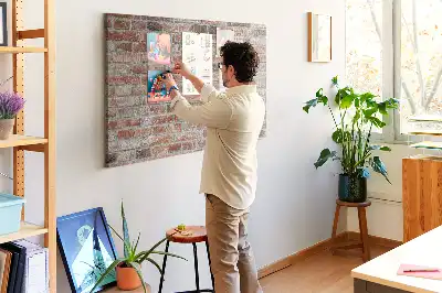 Kork-Pinnwand im Ziegelmauer-Design