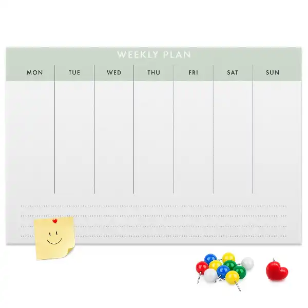 Bilder-Korktafel Aufgabenverteilung für 7 Tage