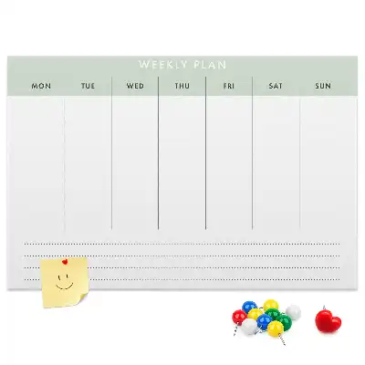 Bilder-Korktafel für die Aufgabenverteilung für 7 Tage