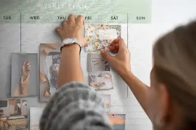 Bilder-Korktafel Aufgabenverteilung für 7 Tage