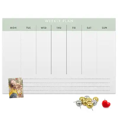 Bilder-Korktafel Aufgabenverteilung für 7 Tage