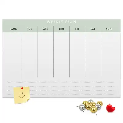 Bilder-Korktafel Aufgabenverteilung für 7 Tage