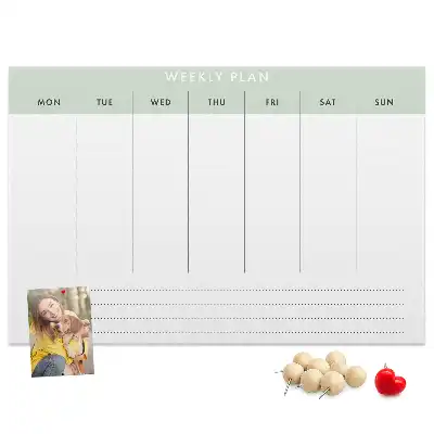 Bilder-Korktafel Aufgabenverteilung für 7 Tage