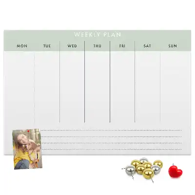 Bilder-Korktafel Aufgabenverteilung für 7 Tage