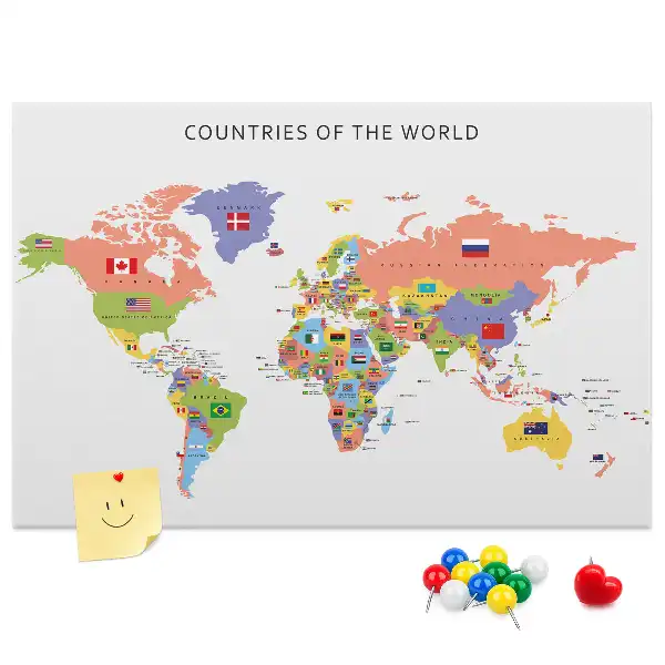 Bilder-Korktafel Nationalflaggen der Welt