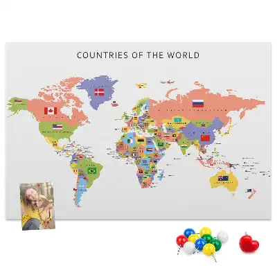 Bilder-Korktafel Nationalflaggen der Welt