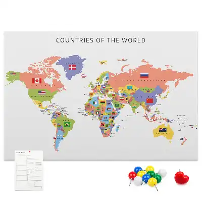 Bilder-Korktafel Nationalflaggen der Welt