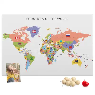 Bilder-Korktafel Nationalflaggen der Welt