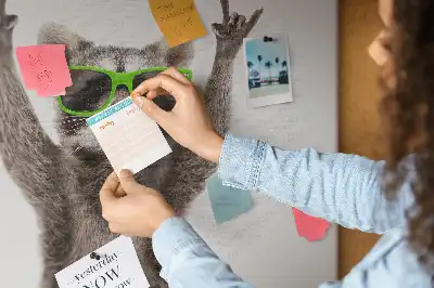 Bedruckte Korkplatte Waschbär mit Brille