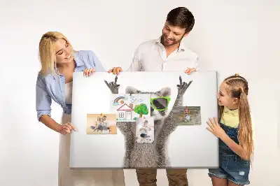 Bedruckte Korkplatte Waschbär mit Brille