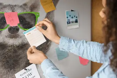 Bedruckte Korkplatte Waschbär mit Brille