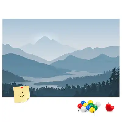 Kork-Pinnwand mit Gebirgspanorama