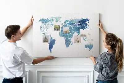 Bilder-Korktafel Die Erde und ihre Kontinente