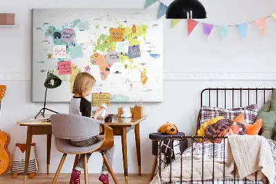 Bedruckte Korkplatte mit Tiermotiven der Kontinente