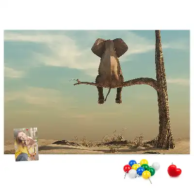 Kork Pinnwand Elefant auf dem Baum