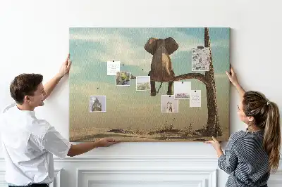 Kork Pinnwand Elefant auf dem Baum