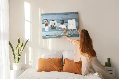 Bedruckte Korkplatte mit Muschel-Motiv