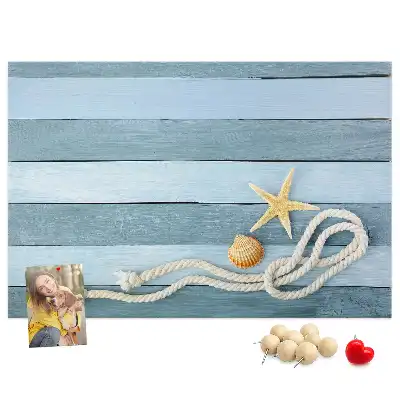 Bedruckte Korkplatte mit Muschel-Motiv