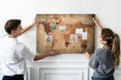 Bilder-Korktafel Antike Weltkarte stilisiert