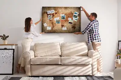 Bilder-Korktafel Antike Weltkarte stilisiert