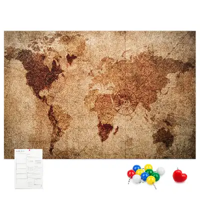 Bilder-Korktafel Antike Weltkarte stilisiert