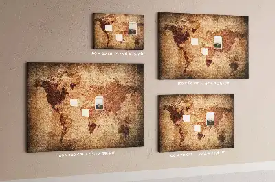 Bilder-Korktafel Antike Weltkarte stilisiert