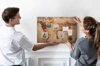 Bilder-Korktafel Antike Weltkarte stilisiert