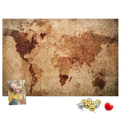 Bilder-Korktafel Antike Weltkarte stilisiert