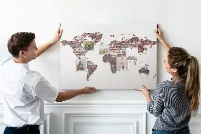 Bilder-Korktafel Ziegelmotiv der Welt Loft