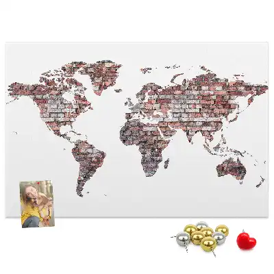 Bilder-Korktafel Ziegelmotiv der Welt Loft