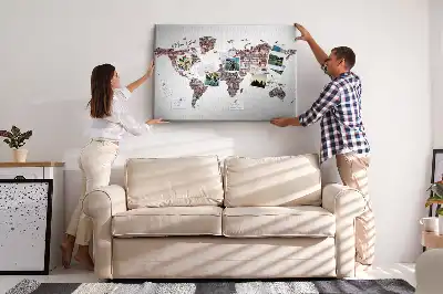 Bilder-Korktafel Ziegelmotiv der Welt Loft