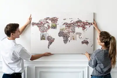Bilder-Korktafel Ziegelmotiv der Welt Loft