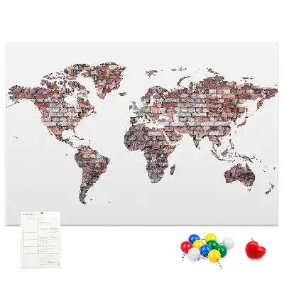 Bilder-Korktafel Ziegelmotiv der Welt Loft