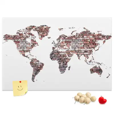 Bilder-Korktafel Ziegelmotiv der Welt Loft