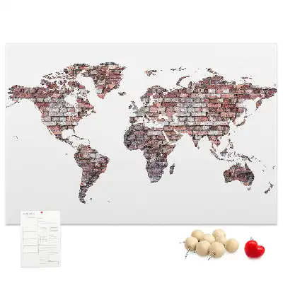 Bilder-Korktafel Ziegelmotiv der Welt Loft