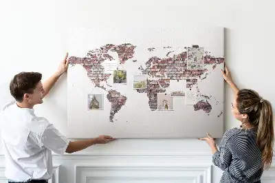 Bilder-Korktafel Ziegelmotiv der Welt Loft