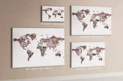 Bilder-Korktafel Ziegelmotiv der Welt Loft