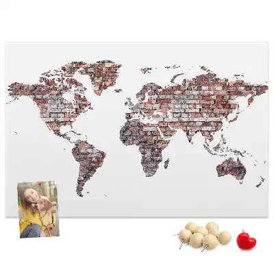 Bilder-Korktafel Ziegelmotiv der Welt Loft