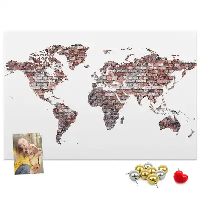 Bilder-Korktafel Ziegelmotiv der Welt Loft