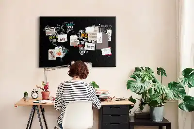 Bedruckte Korkplatte mit Weltkarten-Motiv