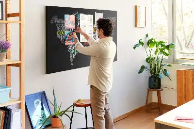 Bedruckte Korkplatte mit Weltkarten-Motiv