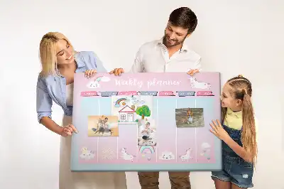 Kork Pinnwand Wochenplaner Einhörner