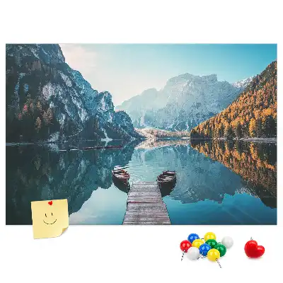 Bedruckte Korkplatte Boote auf dem See
