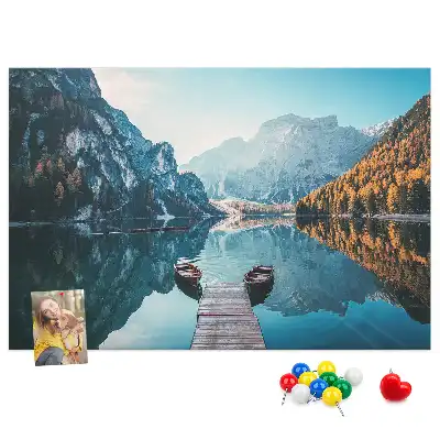 Bedruckte Korkplatte Boote auf dem See