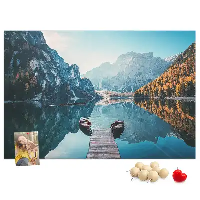 Bedruckte Korkplatte Boote auf dem See