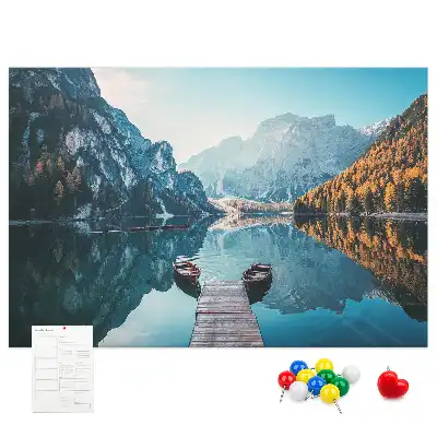 Bedruckte Korkplatte Boote auf dem See